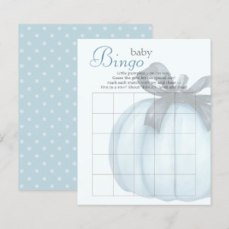 Blue Pumpkin Polka Dots Baby Shower Bingo