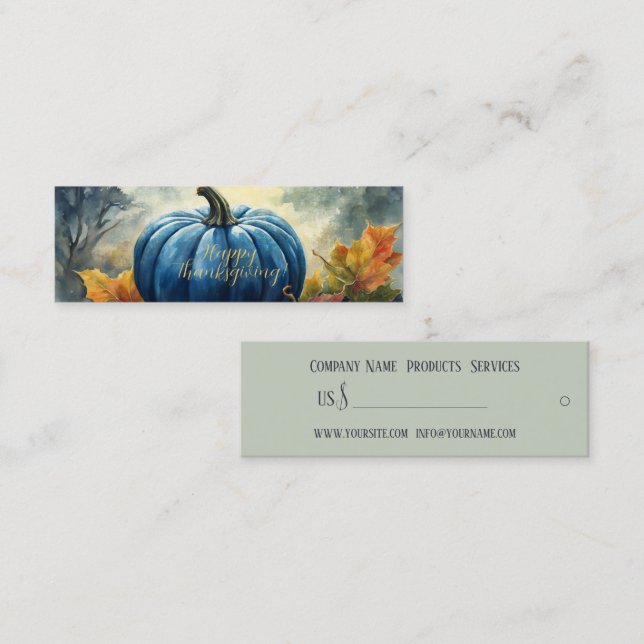 Blue Pumpkin - Preis-Tag, Visitenkarte (Vorne/Hinten)