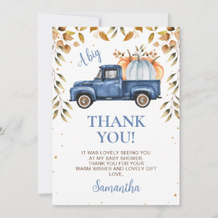 Blue Pumpkin Truck Baby Dusche Danke Karte