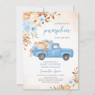 Blue Pumpkin Truck Baby Dusche Einladung