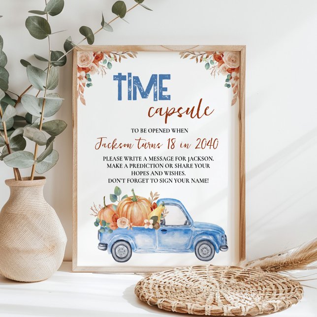 Blue Pumpkin Truck Birthday Time Kapsel Zeichen Poster (Von Creator hochgeladen)