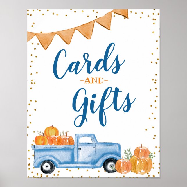 Blue Pumpkin Truck Cards and Gifts Signature Poste Poster (Vorne)