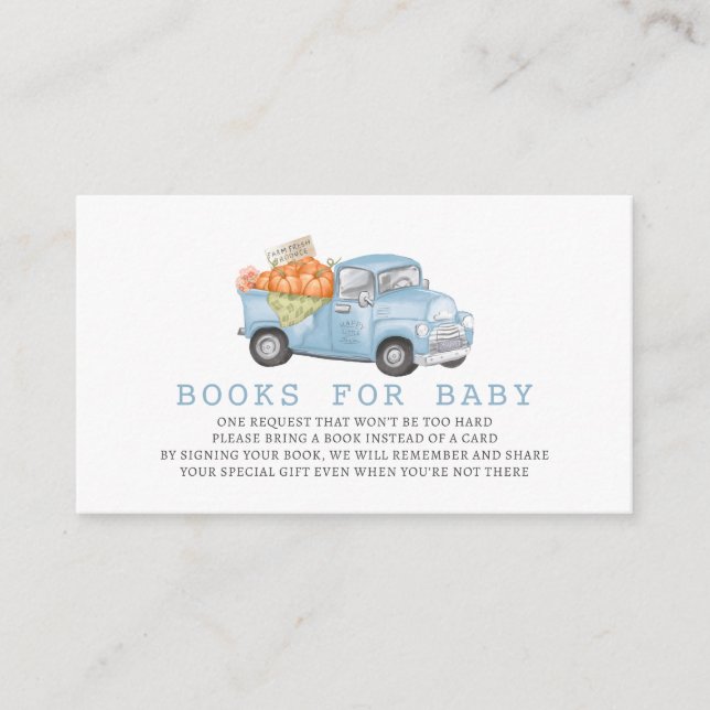 Blue Pumpkin Truck Gingham Books for Baby Begleitkarte (Vorderseite)