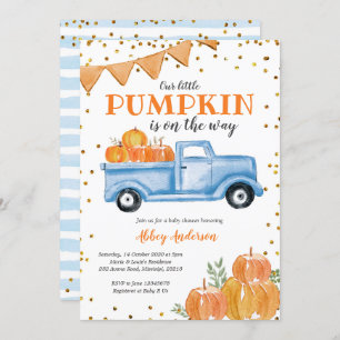 Blue Pumpkin Truck Kinderdusche Einladung