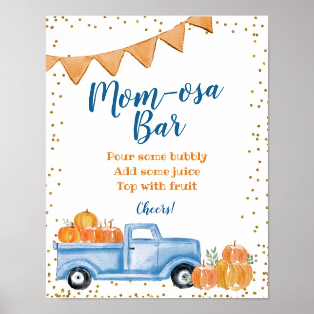 Blue Pumpkin Truck Mimosa Bar Signage Poster (Vorne)