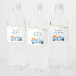 Blue Pumpkin Truck Water Bottle Labels