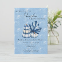 Blue Pumpkin und Leaf Boy Baby Dusche
