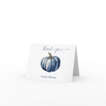 Blue Pumpkin Watercolor Boho Babydusche