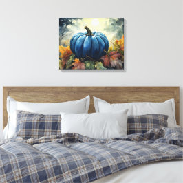 Blue Pumpkin - Wrapped Canvas Leinwanddruck