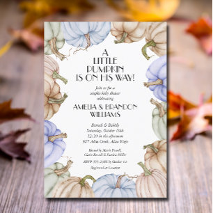Blue Pumpkins Boy Baby Dusche Einladung