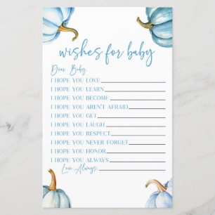 Blue Pumpkins Fallen Wünsche für Babydusche
