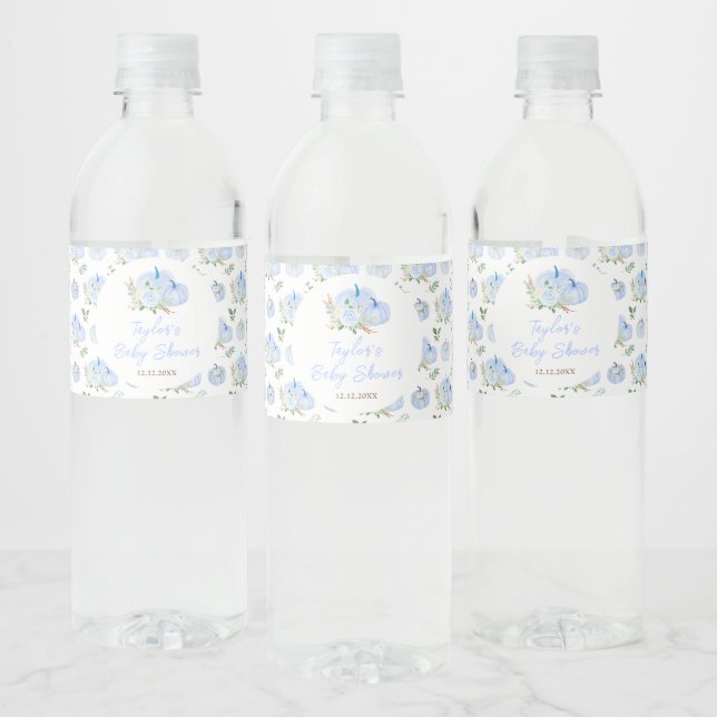 Blue Pumpkins Floral Baby Dusche (Flaschen)