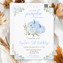 Blue Pumpkins Floral Birthday Party