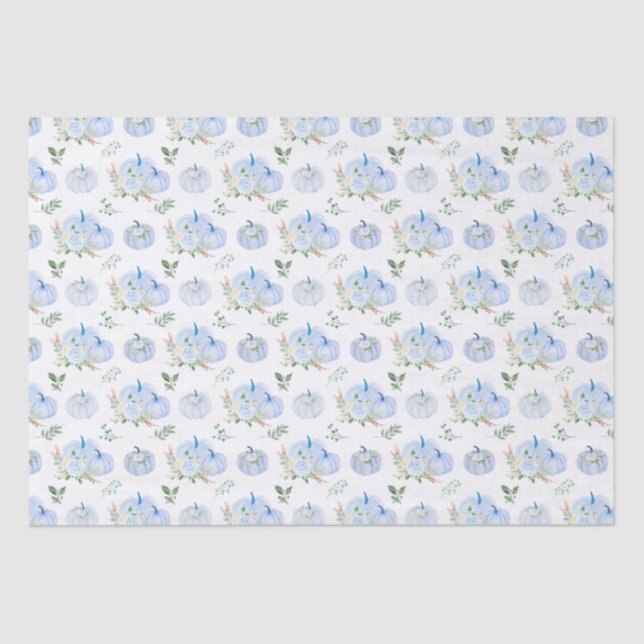 Blue Pumpkins Floral Seidenpapier (Vorderseite)