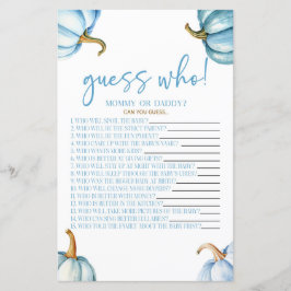 Blue Pumpkins raten Wer Baby Duschspiel