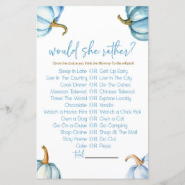 Blue Pumpkins würde sie eher ein Baby-Duschspiel