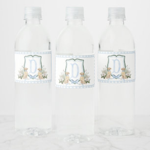 Blue Puppy Dog Baby Dusche Wasserflaschen Labels