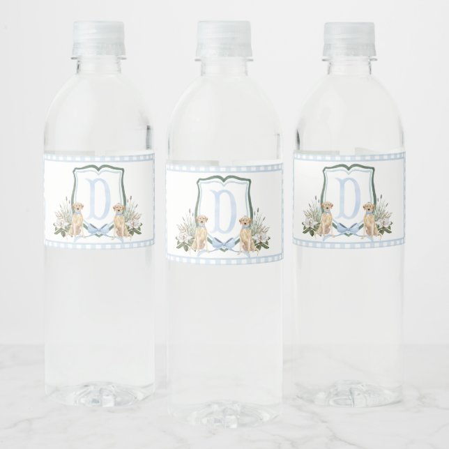 Blue Puppy Dog Baby Dusche Wasserflaschen Labels (Flaschen)