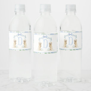 Blue Puppy Dog Baby Dusche Wasserflaschen Labels