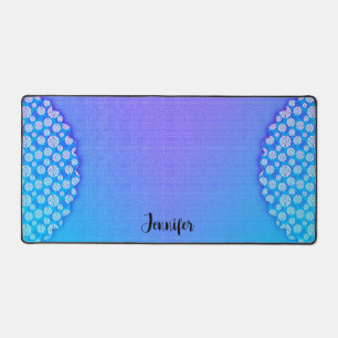 Blue Purple Design Votre Nom Bureau Mat