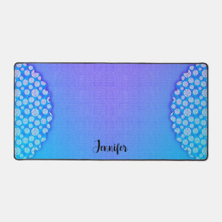 Blue Purple Design Votre Nom Bureau Mat