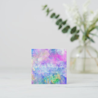 Blue Purple Gold Abstract  Square Business Card Quadratische Visitenkarte