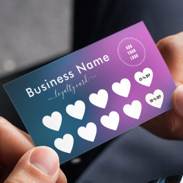 Blue Purple Gradient Simple Add Logo Social Media Treuekarte