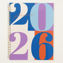 Blue Purple Orange Bold Year Color Block Planner Planer
