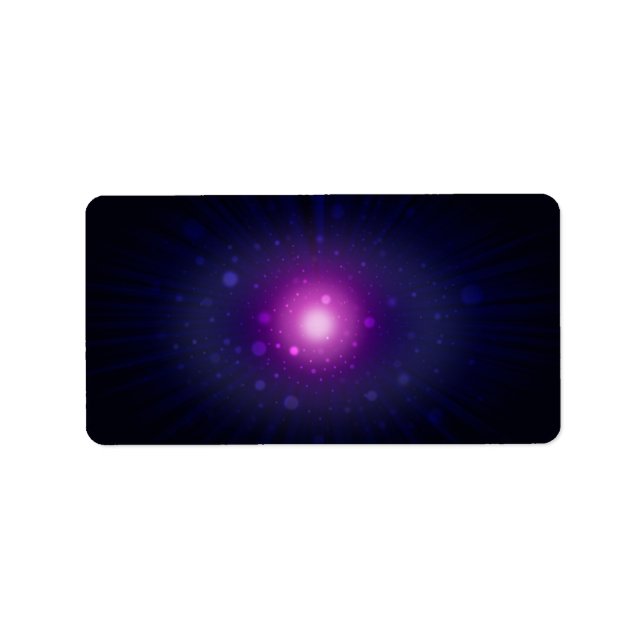 Blue Purple Space Galaxy Stars Abstract Adressaufkleber (Vorne)