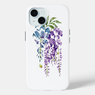 Blue Purple Wisteria Floral Bee iPhone / coque ipa