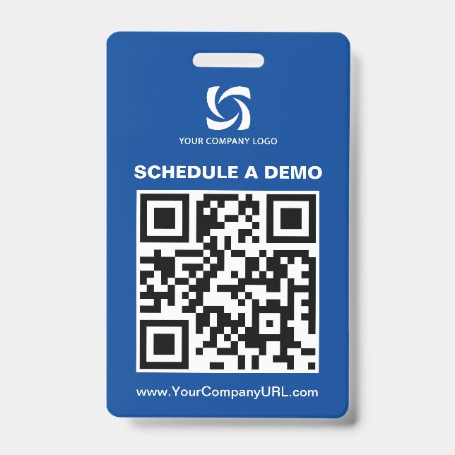 Blue QR Code Website Handelszeichen Ausweis (Vorderseite)