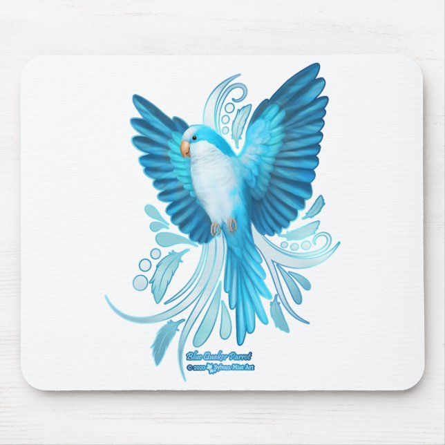 Blue Quaker Parrot Mousepad (Vorne)