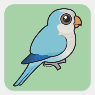 Blue Quaker Quadratischer Aufkleber