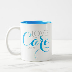 Blue Quarantine Liebe and Care Tasse
