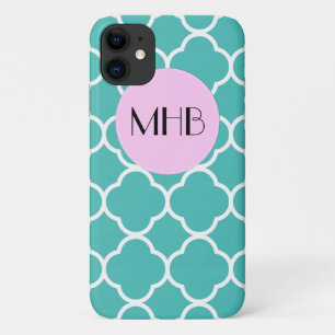Blue Quatrefolie, marokkanische Trellis, Monogramm title_seo2