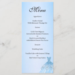 Blue Quenceanera Menu Menükarte