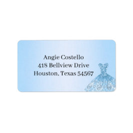 Blue Quenceanera Return address labels Adressaufkleber