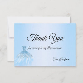 Blue Quinceanera Thank You Card Dankeskarte