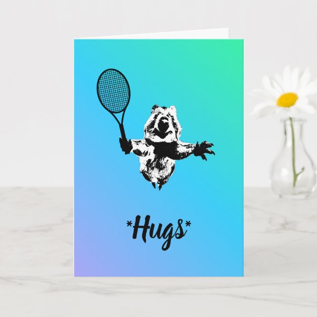 Blue Quokka Tennis Karte (Kleine Pflanze)
