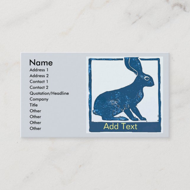 Blue Rabbit auf Abstrakt Visitenkarte (Vorderseite)