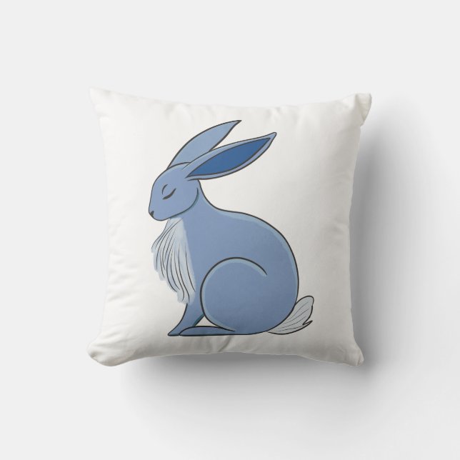 Blue Rabbit Kissen (Vorderseite)
