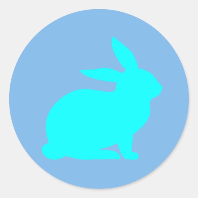 Blue Rabbit Runder Aufkleber (Vorderseite)