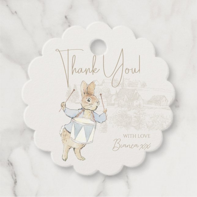 Blue Rabbit Some Bunny Baby Shower Geschenkanhänger (Vorderseite)