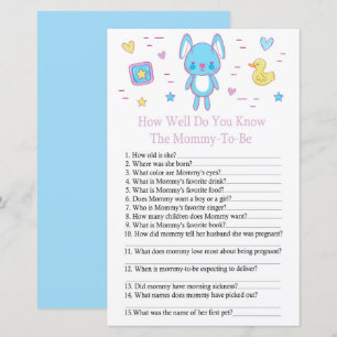 Blue Rabbit Wie gut kennen Sie das Baby Duschgame?