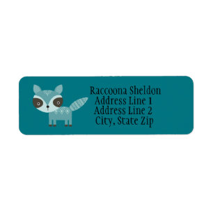 Blue Raccoon Custom Rücksendeadressen-Aufklebers