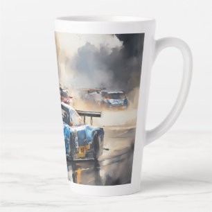 Blue Race Auto mit Sun Rising Milchtasse