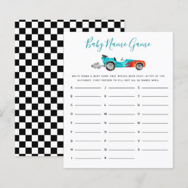 Blue Race Car Baby Name Dusche Spiel