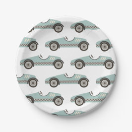 Blue Race Car Birthday Paper Teller