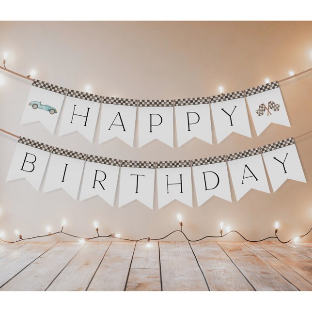 Blue Race Car Bunting Flags Wimpelkette (Von Creator hochgeladen)