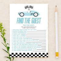 Blue Race Car Finden Sie das Baby Duschspiel